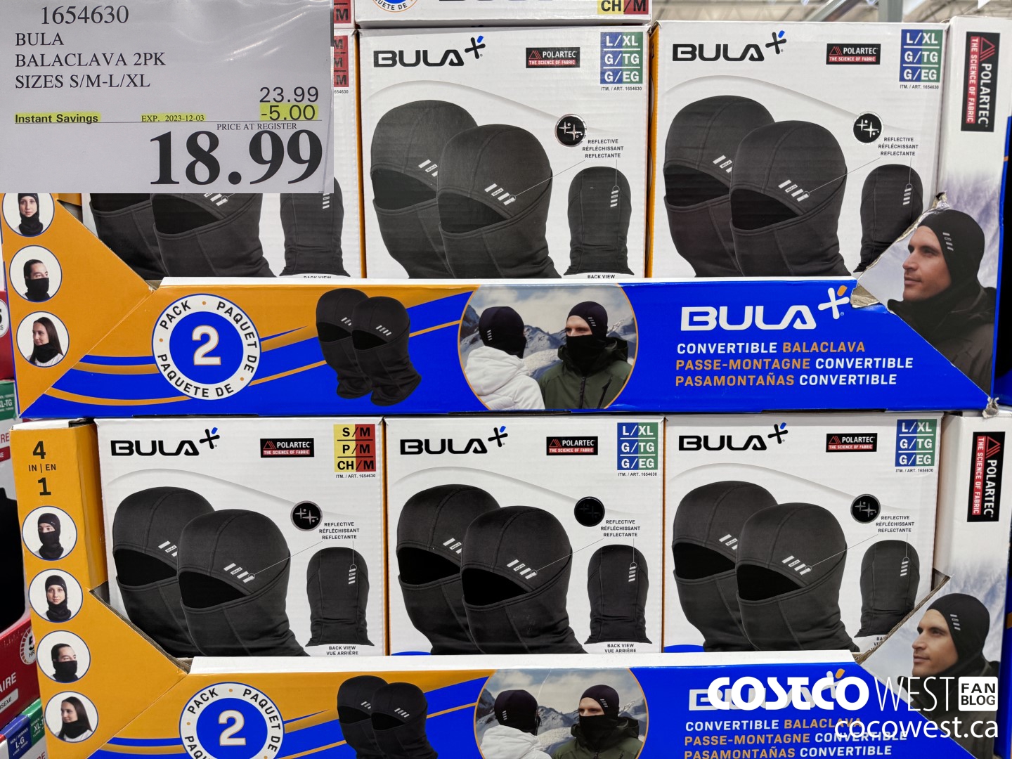 1654630 BULA BALACLAVA 2PK SIZES S/M-L/XL ($5.00 INSTANT SAVINGS EXPIRES ON 2023-12-03) $18.99
