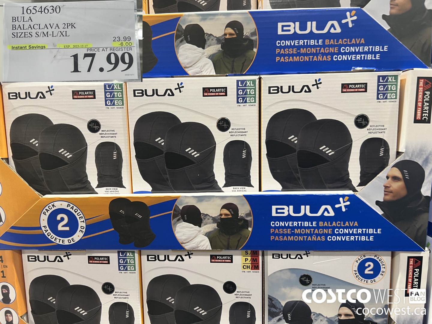 1654630 BULA BALACLAVA 2PK SIZES S/M-L/XL ($6.00 INSTANT SAVINGS EXPIRES ON 2023-12-17) $17.99