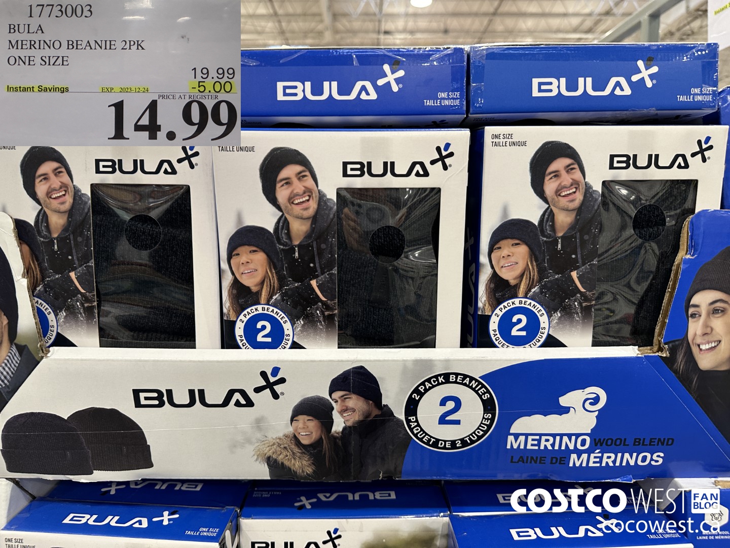 1773003 BULA MERINO BLEND BENIE 2PK ONE SIZE ($5.00 INSTANT SAVINGS EXPIRES ON 2023-12-24) $14.99