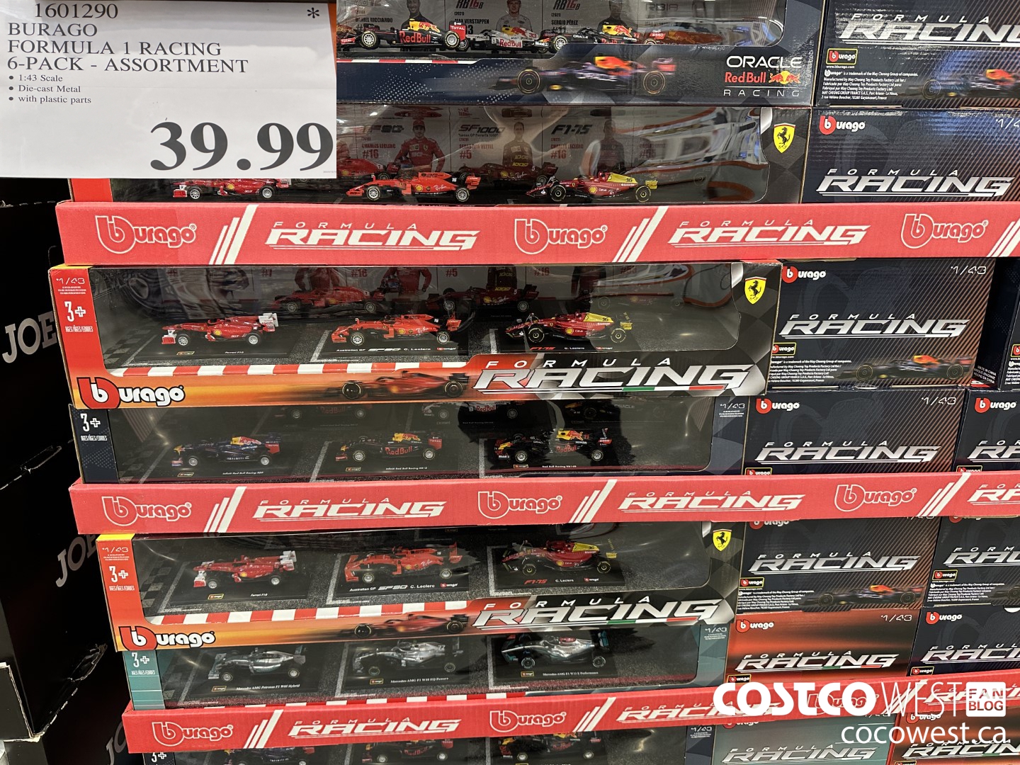 1601290 BURAGO FORMULA 1 RACING 6-PACK ASSORTMENT $39.99