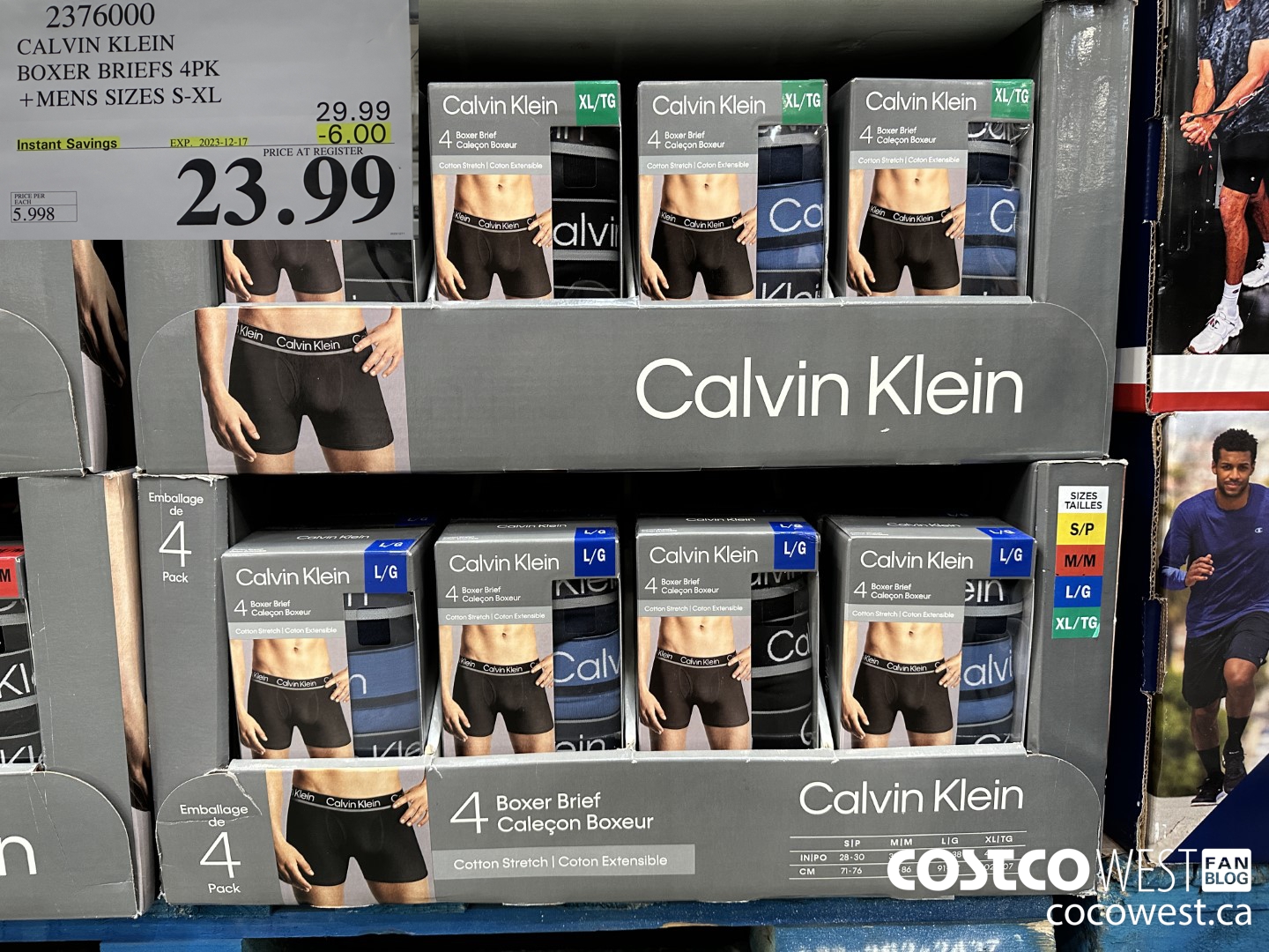 2376000 CALVIN KLEIN BOXER BRIEF 4PK MENS SIZES S-XL ($6.00 INSTANT SAVINGS EXPIRES ON 2023-12-17) $23.99