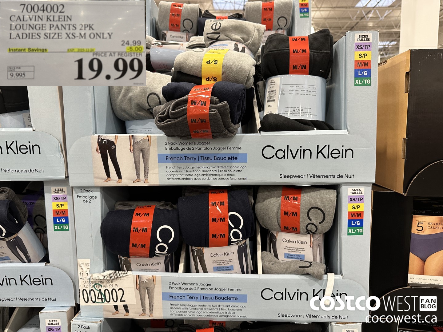 7004002 CALVIN KLEIN LOUNGE PANTS 2PK LADIES SIZES XS-M ONLY ($5.00 INSTANT SAVINGS EXPIRES ON 2023-12-24) $19.99