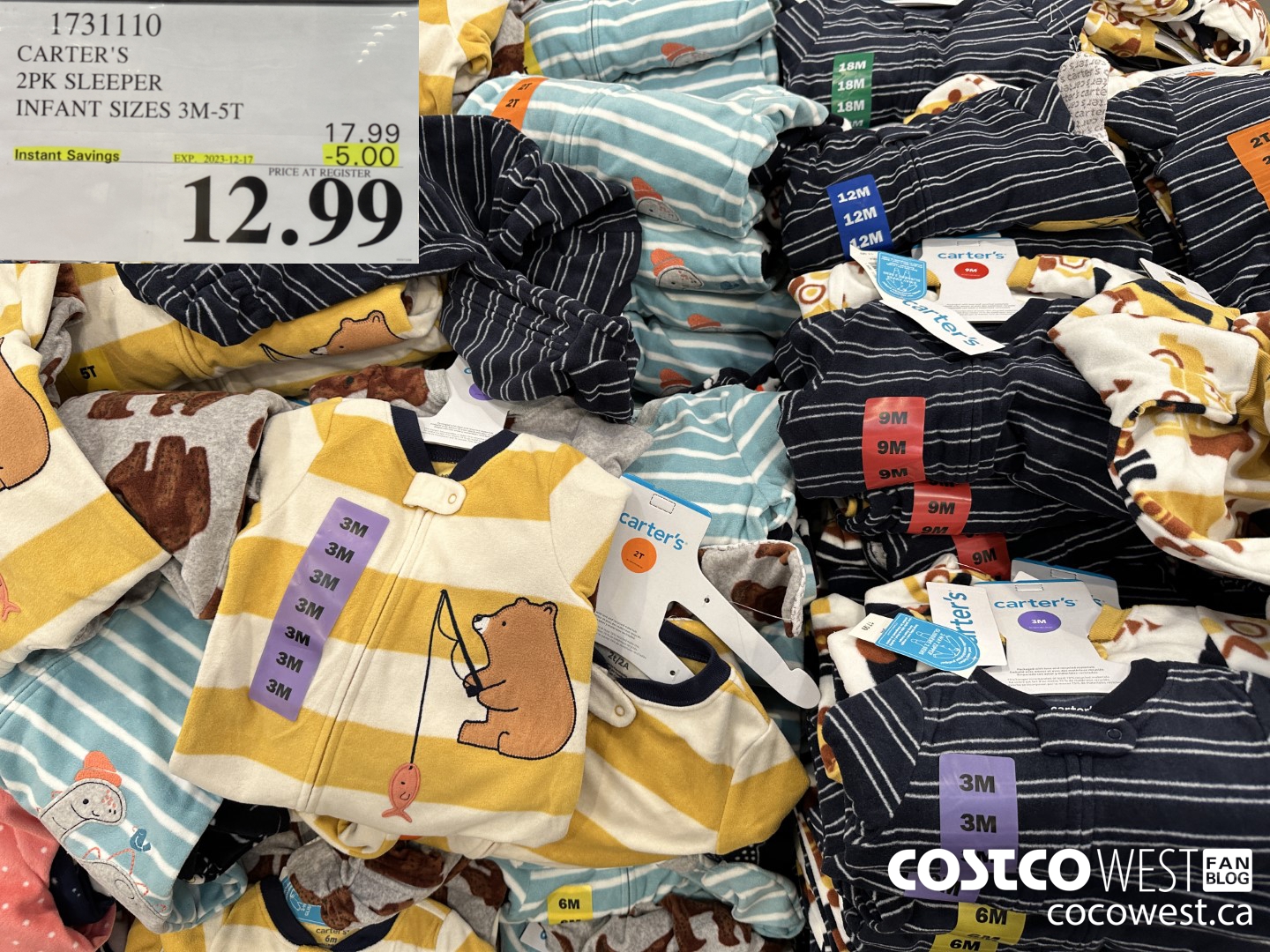 1731110 CARTER'S 2PK SLEEPER INFANT SIZES 3M-5T ($5.00 INSTANT SAVINGS EXPIRES ON 2023-12-17) $12.99