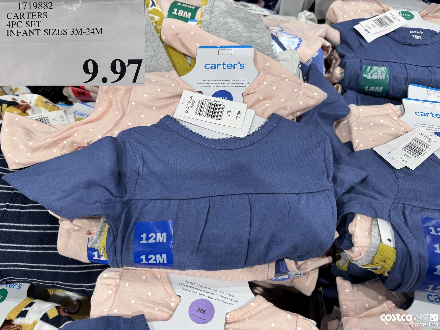 1719882 CARTERS 4PC SET INFANT SIZES 3M-24M $9.97