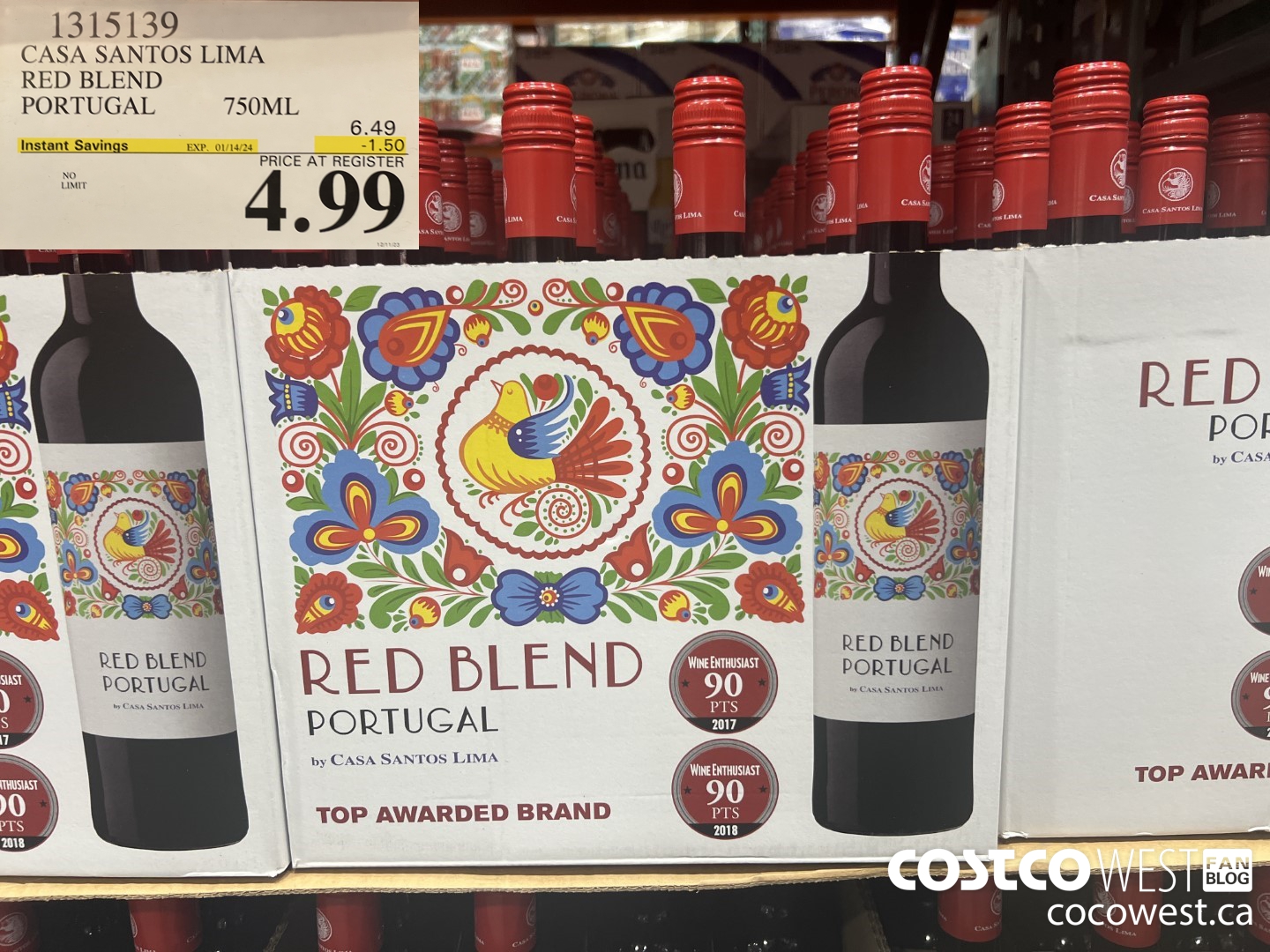 1315139 CASA SANTOS LIMA RED BLEND PORTUGAL 750ML ($1.50 INSTANT SAVINGS EXPIRES ON 2024-01-14) $4.99