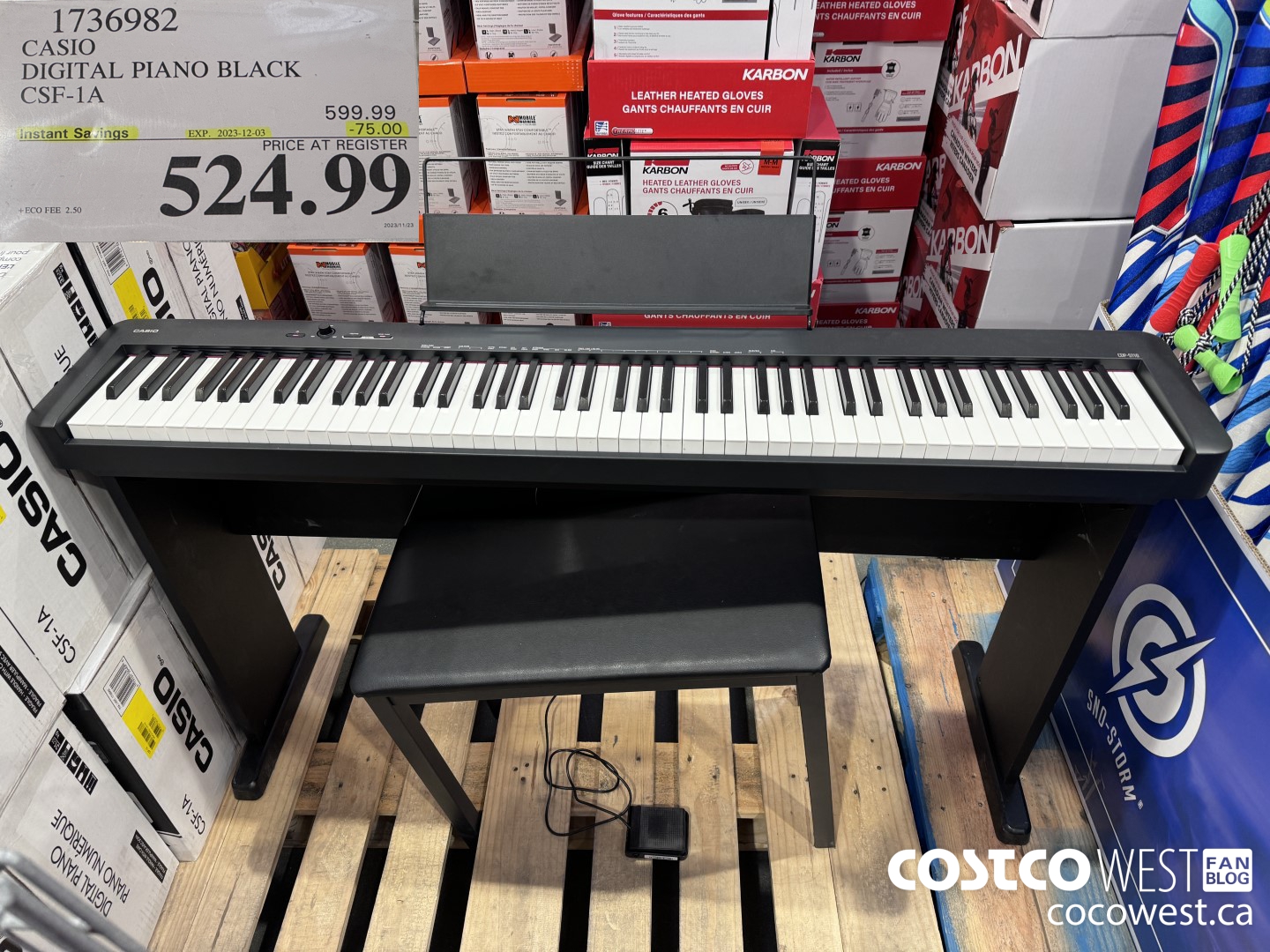 1736982 CASIO DIGITAL PIANO BLACK CSF-1A ($75.00 INSTANT SAVINGS EXPIRES ON 2023-12-03) $524.99