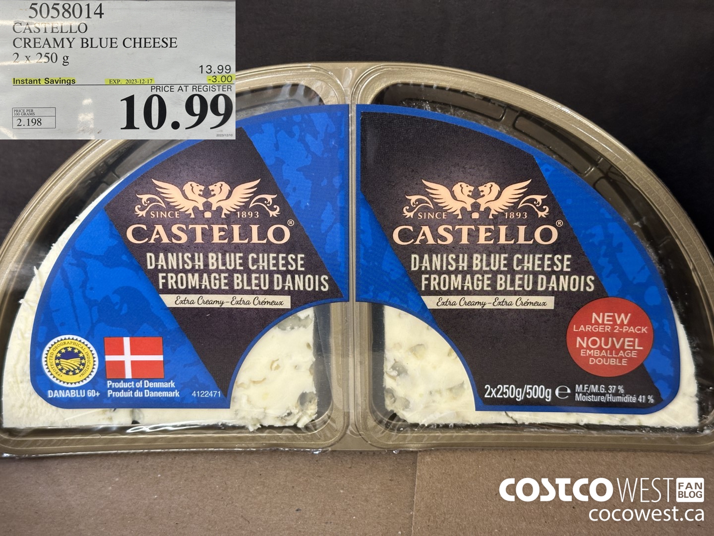 5058014 CASTELLO CREAMY BLUE CHEESE 2 x 250 g ($3.00 INSTANT SAVINGS EXPIRES ON 2023-12-17) $10.99