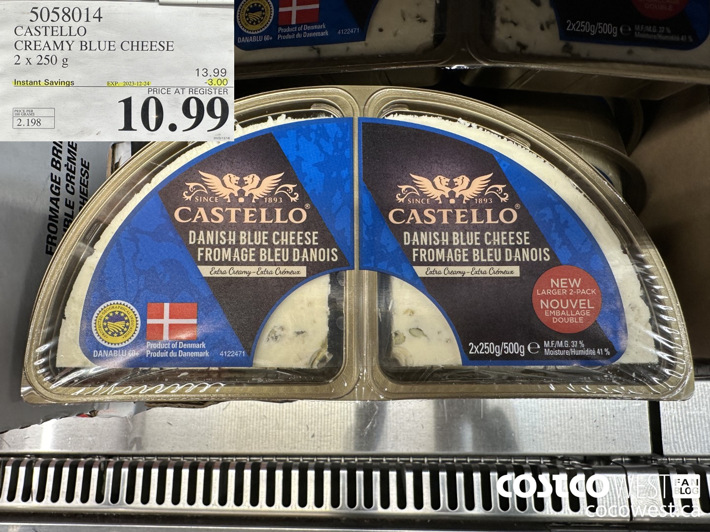 5058014 CASTELLO CREAMY BLUE CHEESE 2 x 250 g ($3.00 INSTANT SAVINGS EXPIRES ON 2023-12-24) $10.99