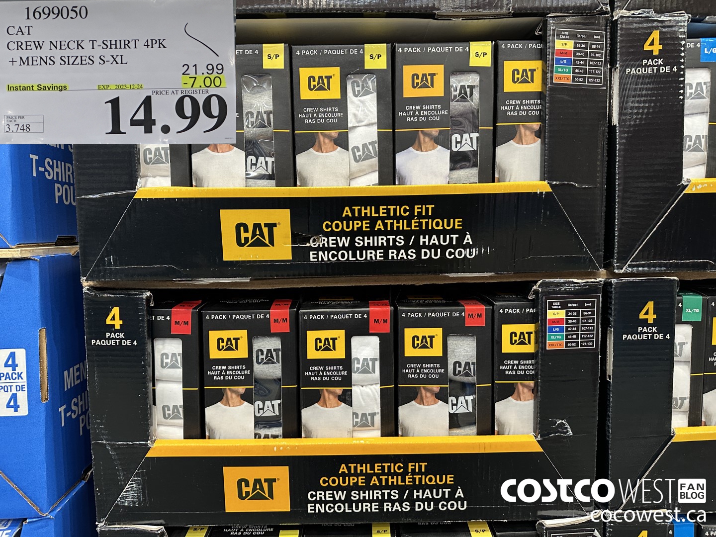 1699050 CAT CREW NECK T-SHIRT 4PK MENS SIZES S-XL ($7.00 INSTANT SAVINGS EXPIRES ON 2023-12-24) $14.99