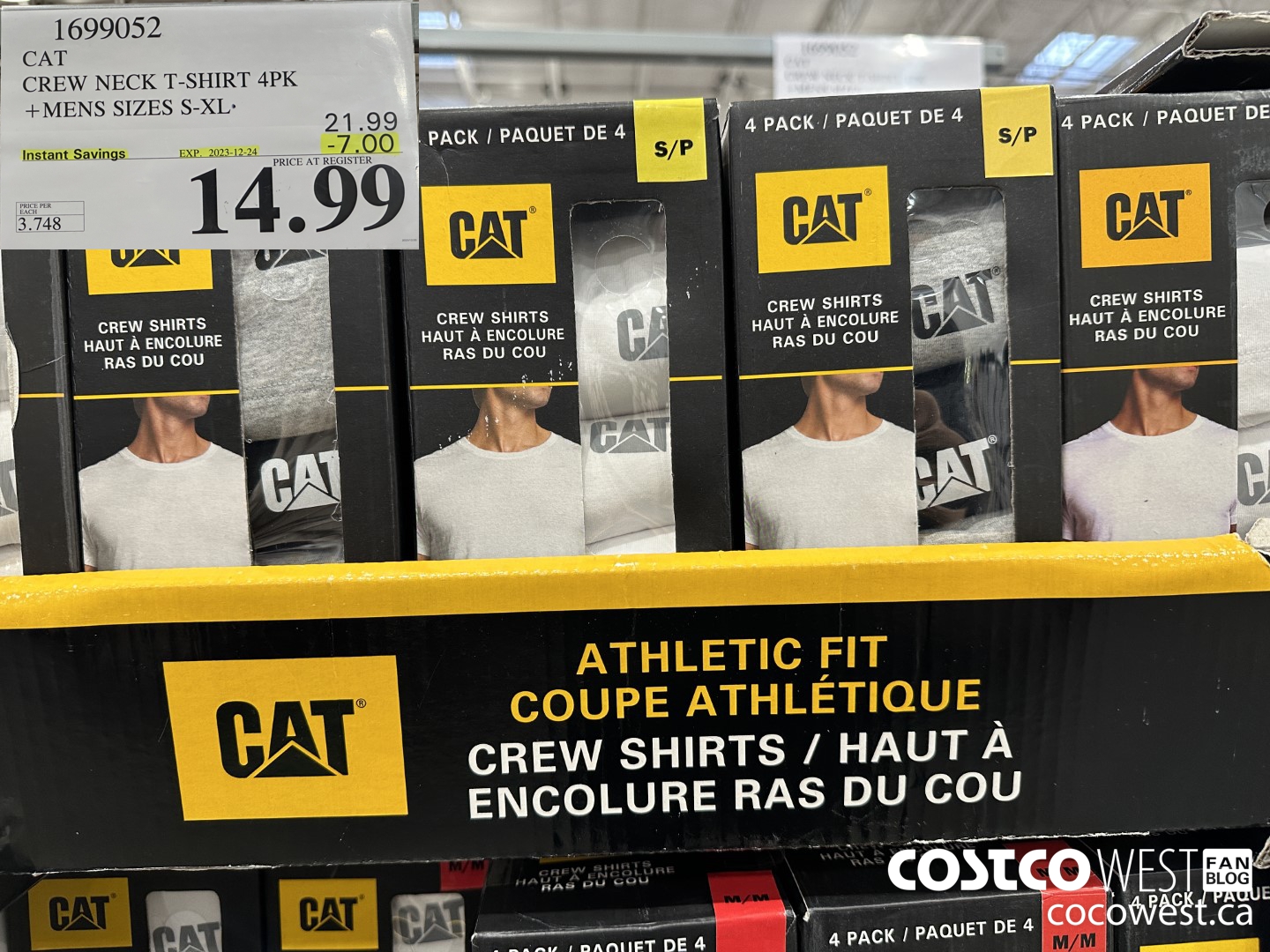 1699052 CAT CREW NECK T-SHIRT 4PK MENS SIZES S-XL ($7.00 INSTANT SAVINGS EXPIRES ON 2023-12-24) $14.99