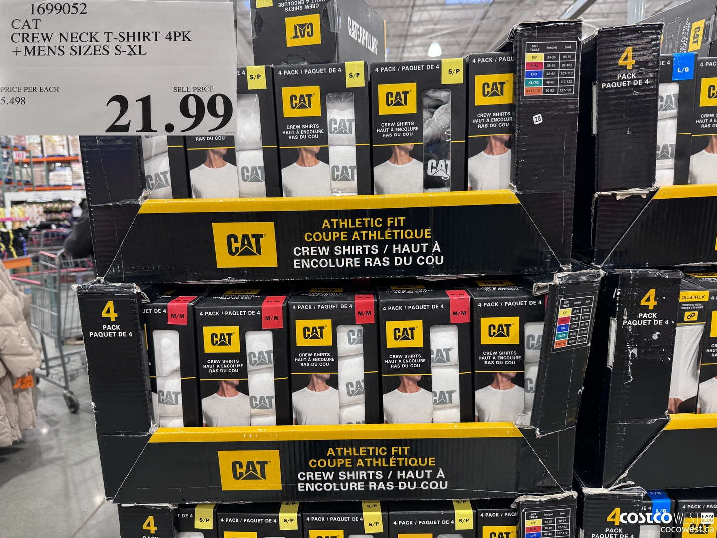 1699052 CAT CREW NECK T-SHIRT 4PK MENS SIZES S-XL $21.99