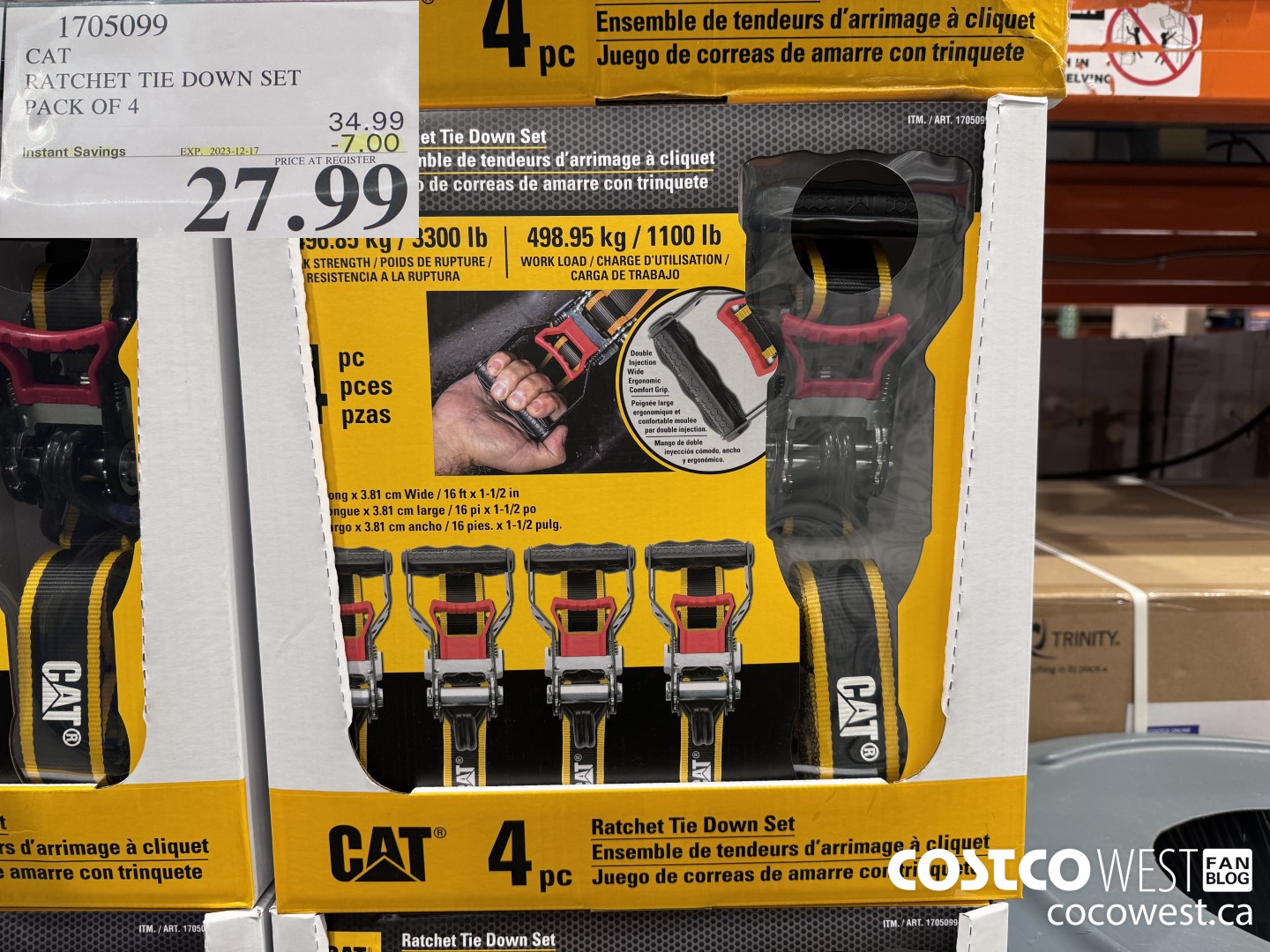 1705099 CAT RATCHET TIE DOWN SET PACK OF 4 ($7.00 INSTANT SAVINGS EXPIRES ON 2023-12-17) $27.99