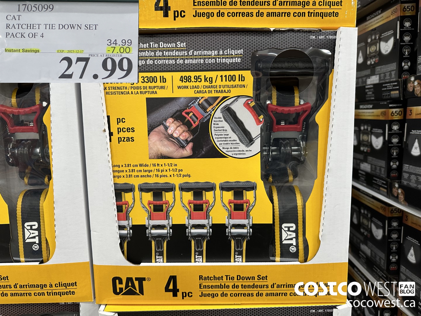 1705099 CAT RATCHET TIE DOWN SET PACK OF 4 ($7.00 INSTANT SAVINGS EXPIRES ON 2023-12-17) $27.99