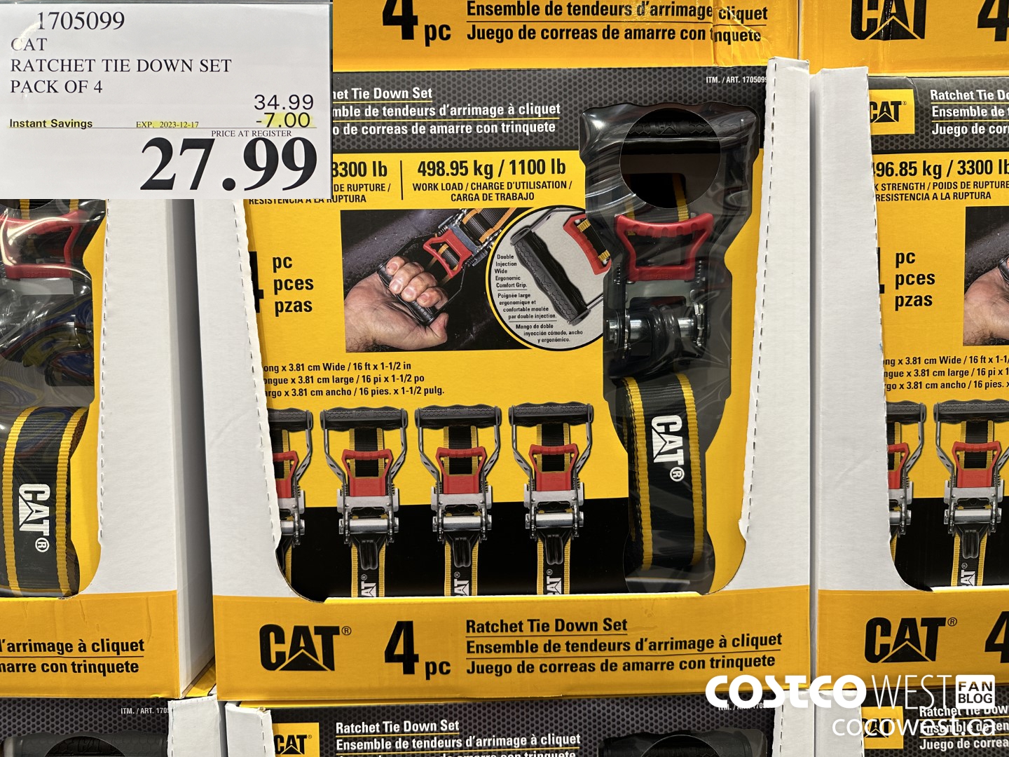 1705099 CAT RATCHET TIE DOWN SET PACK OF 4 ($7.00 INSTANT SAVINGS EXPIRES ON 2023-12-17) $27.99