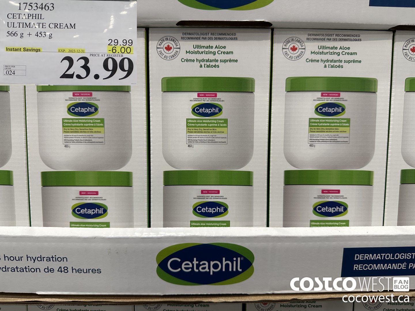 1753463 CETAPHIL ULTIMATE CREAM 566 G + 453 G ($6.00 INSTANT SAVINGS EXPIRES ON 2023-12-31) $23.99
