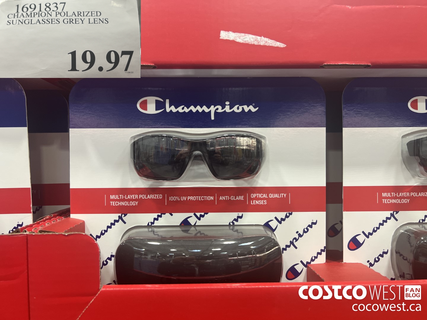 1691837 CHAMPION POLARIZED SUNGLASSES GREY LENS $19.97