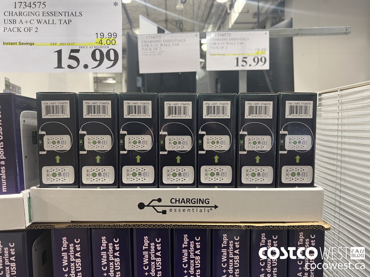 1734575 CHARGING ESSENTIALS USB A+C WALL TAP PACK OF 2 ($4.00 INSTANT SAVINGS EXPIRES ON 2023-12-17) $15.99