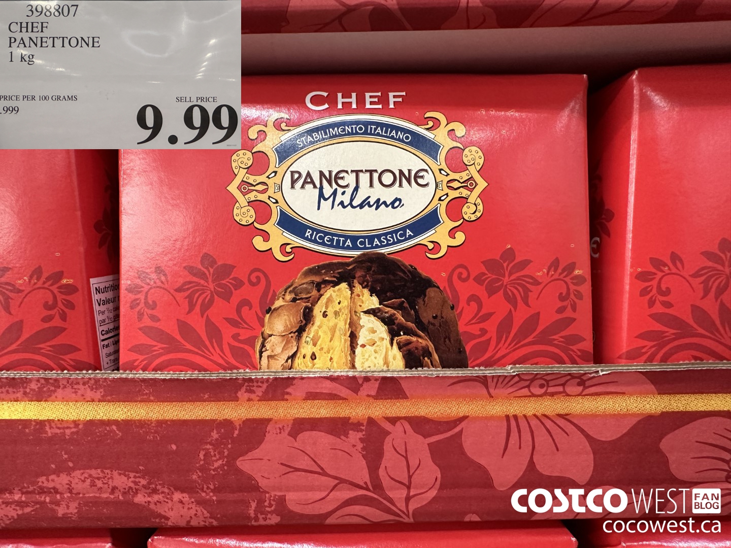 398807 CHEF PANETTONE 1 kg $9.99