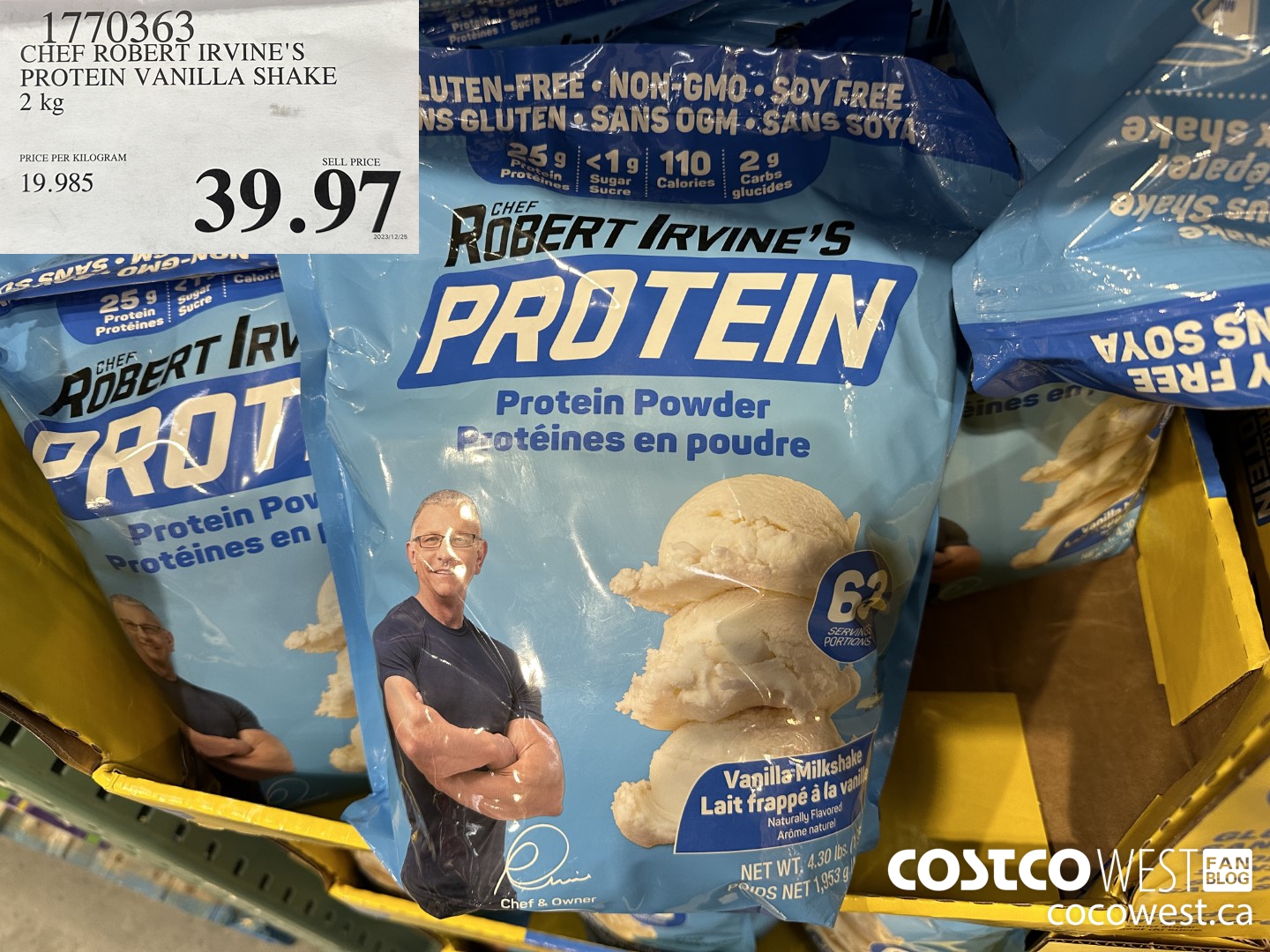1770363 CHEF ROBERT IRVINE'S PROTEIN VANILLA SHAKE 2 KG $39.97