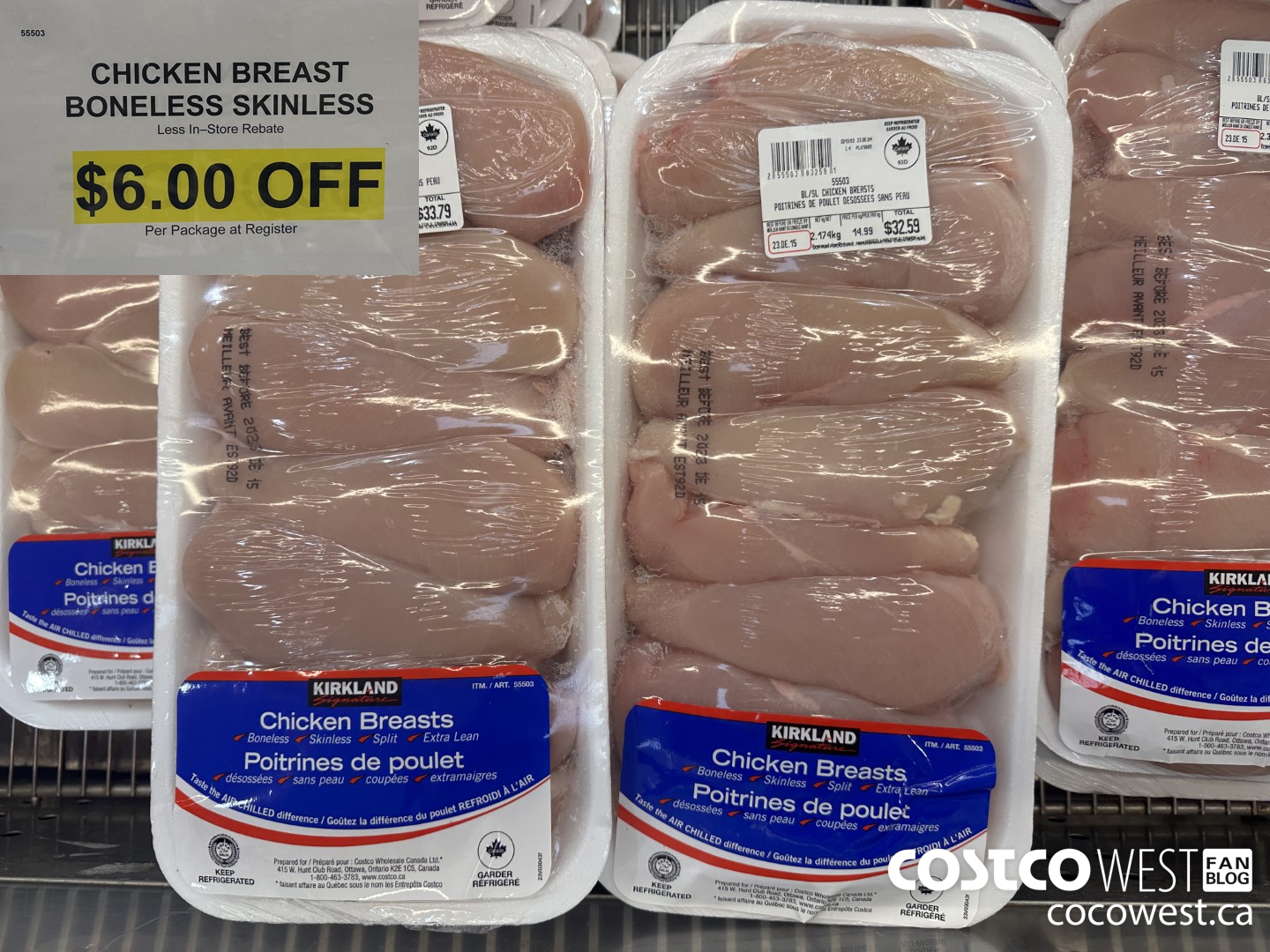 55503 CHICKEN BREAST BONELESS SKINLESS ($6.00 INSTANT SAVINGS)