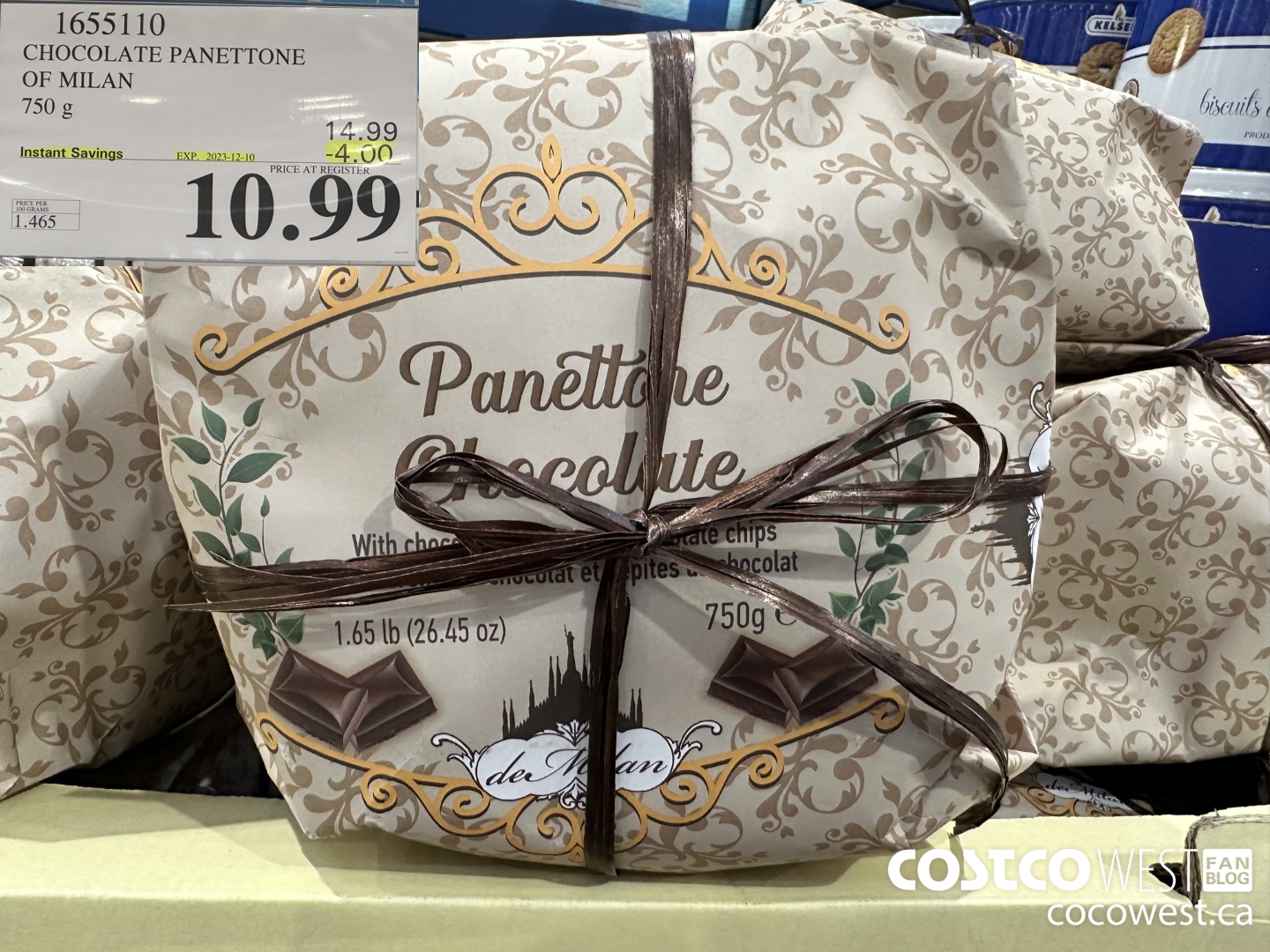 1655110 CHOCOLATE PANETTONE OF MILAN 750G ($4.00 INSTANT SAVINGS EXPIRES ON 2023-12-10) $10.99