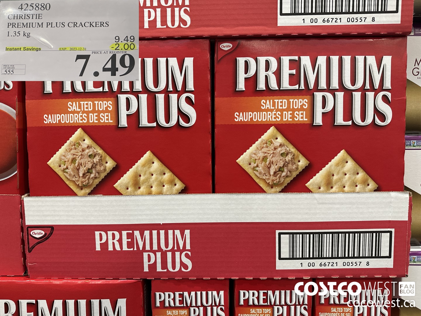 425880 CHRISTIE PREMIUM PLUS CRACKERS 1.35 kg ($2.00 INSTANT SAVINGS EXPIRES ON 2023-12-31) $7.49