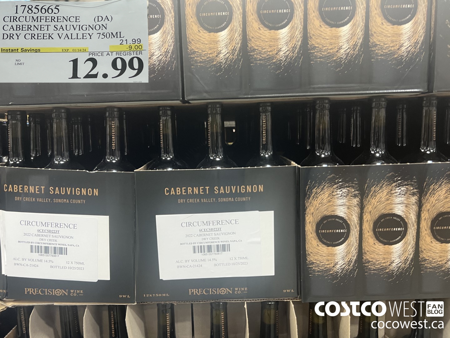 1785665 CIRCUMFERENCE (DA) CABERNET SAUVIGNON DRY CREEK VALLEY 750ML ($9.00 INSTANT SAVINGS EXPIRES ON 2024-01-14) $12.99