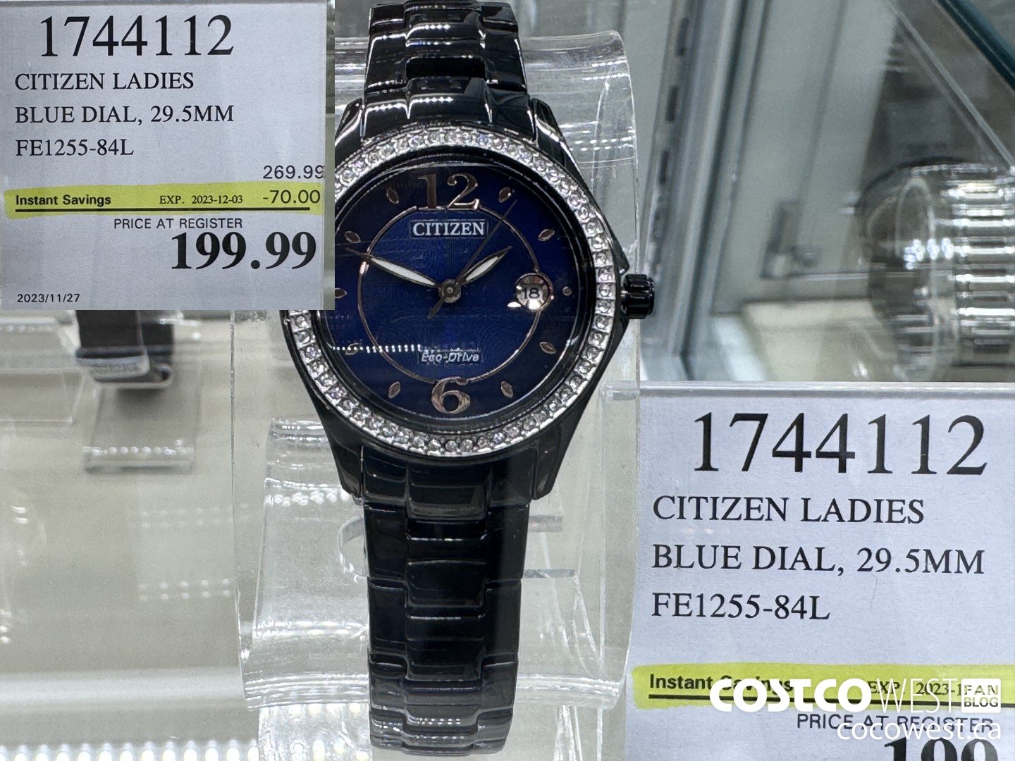 1744112 CITIZEN LADIES BLUE DIAL, 29.5MM FE1255-84L ($70.00 INSTANT SAVINGS EXPIRES ON 2023-12-03) $199.99