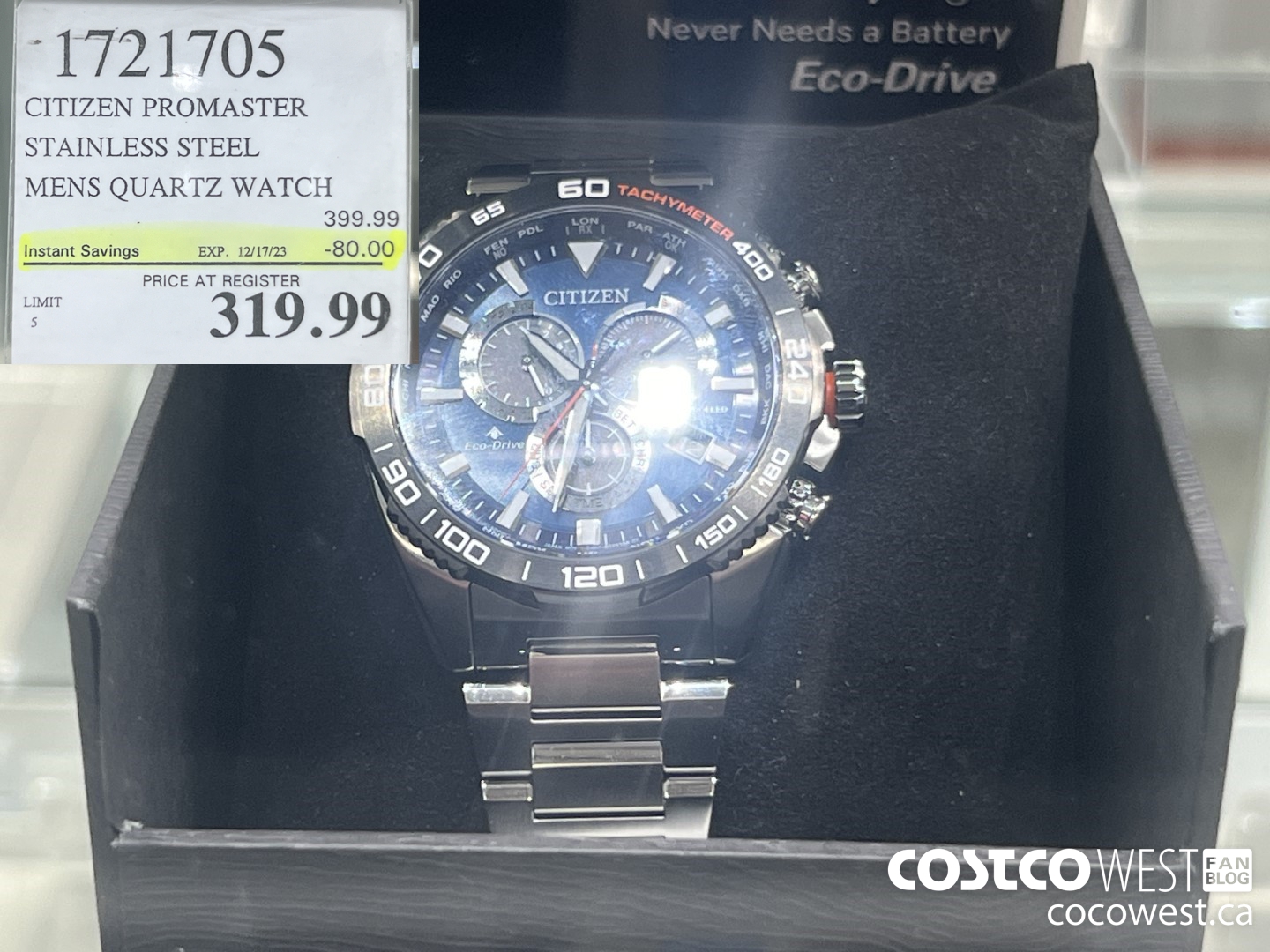 1721705 CITIZEN PROMASTER STAINLESS STEEL MENS QUARTZ WATCH ($80.00 INSTANT SAVINGS EXPIRES ON 2023-12-17) $319.99