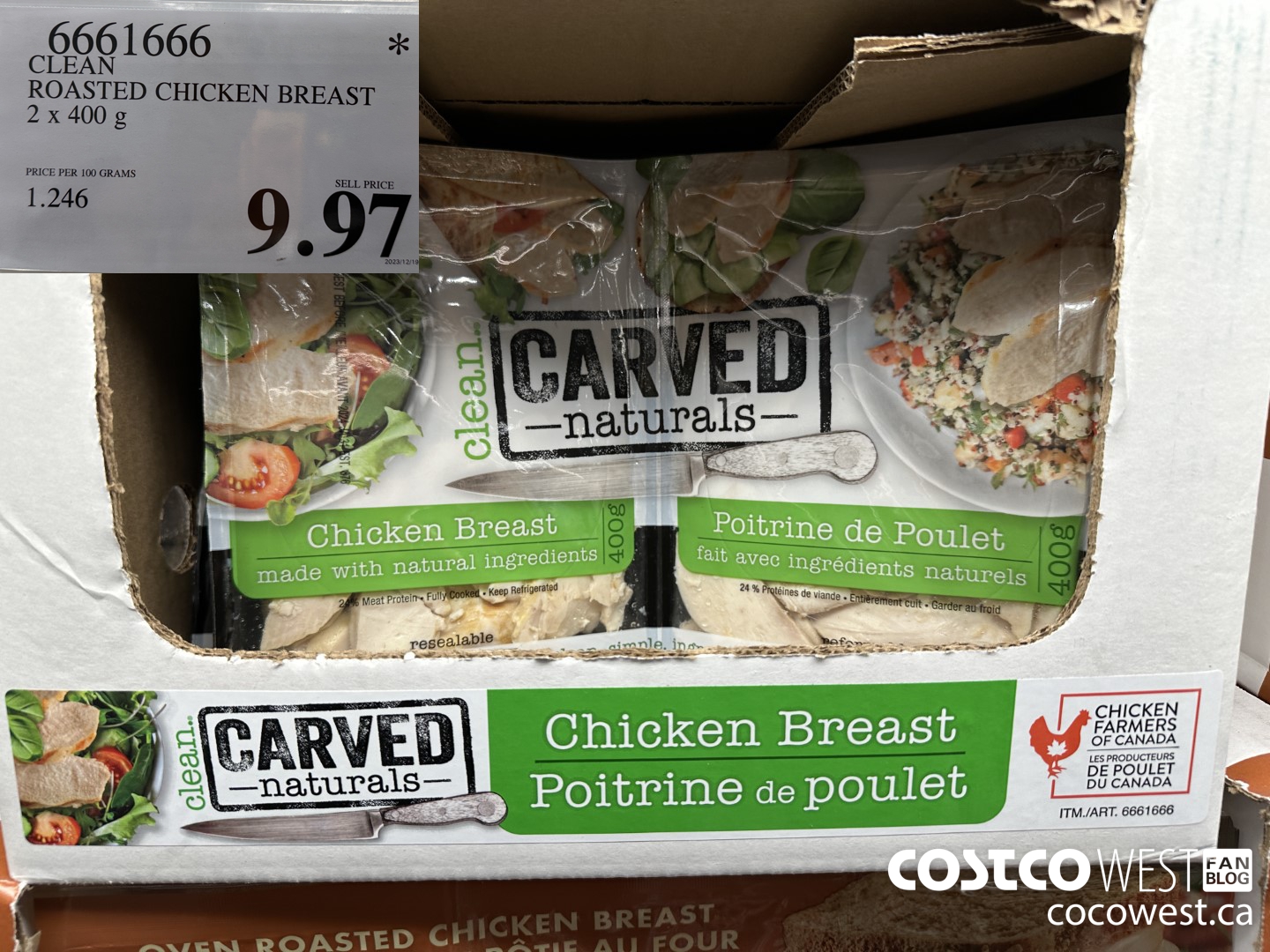 6661666 CLEAN ROASTED CHICKEN BREAST 2 X 400G $9.97