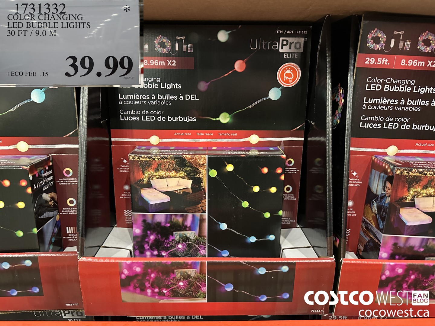 1731332 COLOR CHANGING LED BUBBLE LIGHTS 30 FT / 9.0 M $39.99