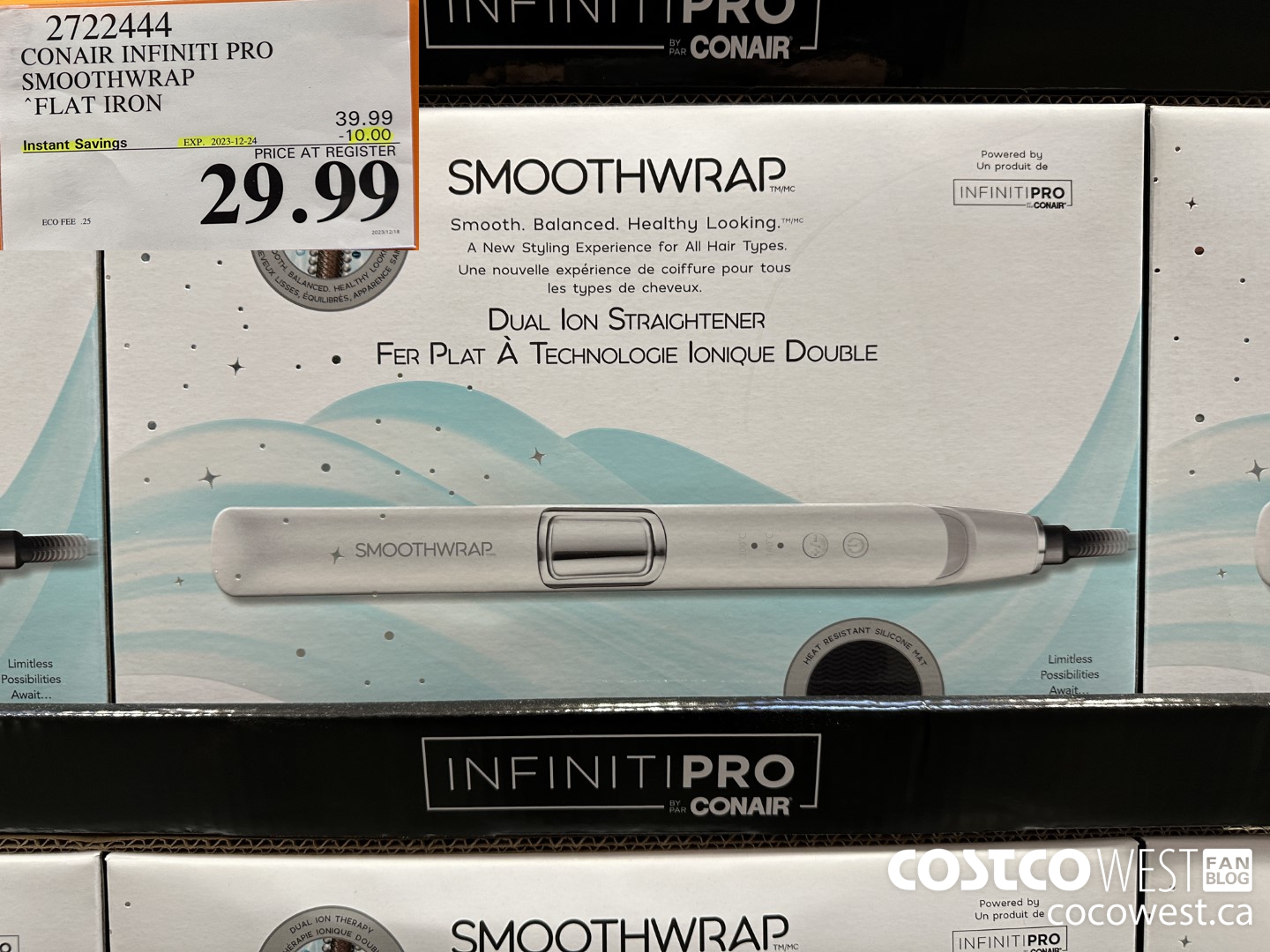 2722444 CONAIR INFINITI PRO SMOOTHWRAP FLAT IRON ($10.00 INSTANT SAVINGS EXPIRES ON 2023-12-24) $29.99