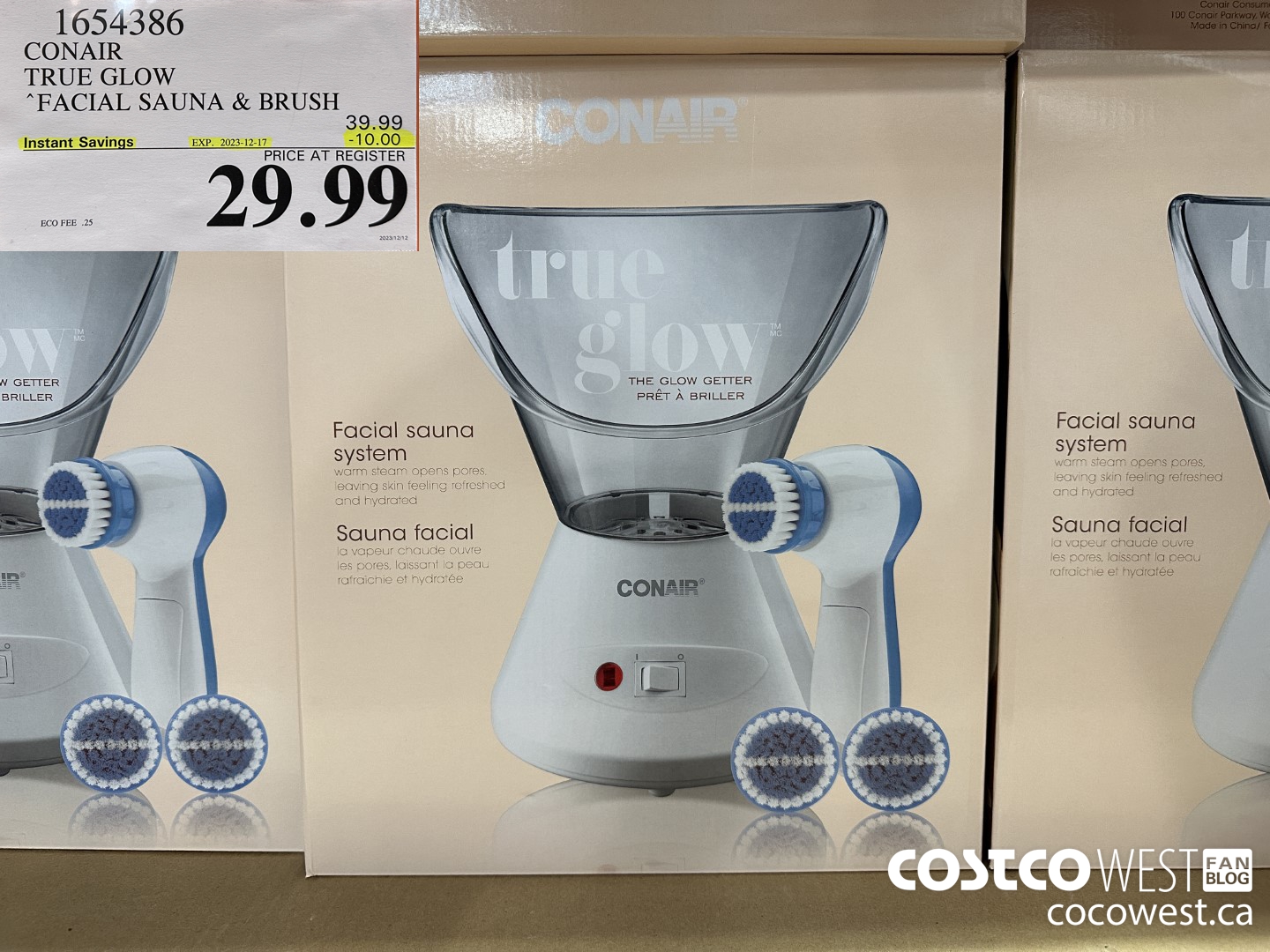 1654386 CONAIR TRUE GLOW FACIAL SAUNA FACIAL BRUSH ($10.00 INSTANT SAVINGS EXPIRES ON 2023-12-17) $29.99