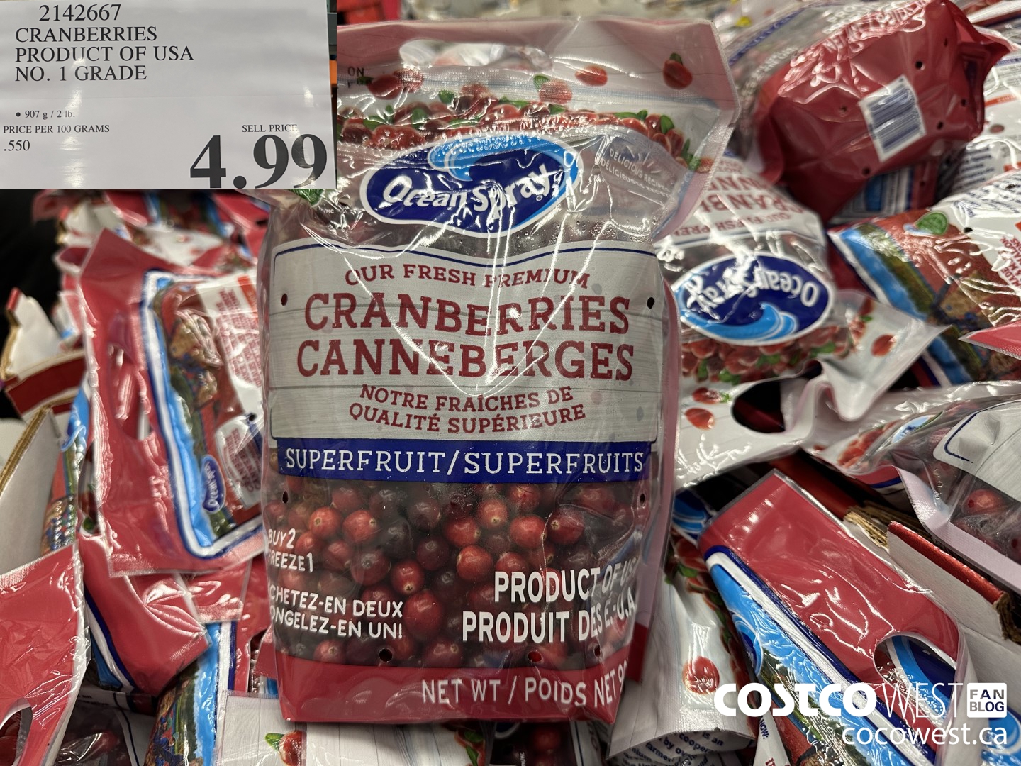 2142667 CRANBERRIES PRODUCT OF USA NO. 1 GRADE $4.99