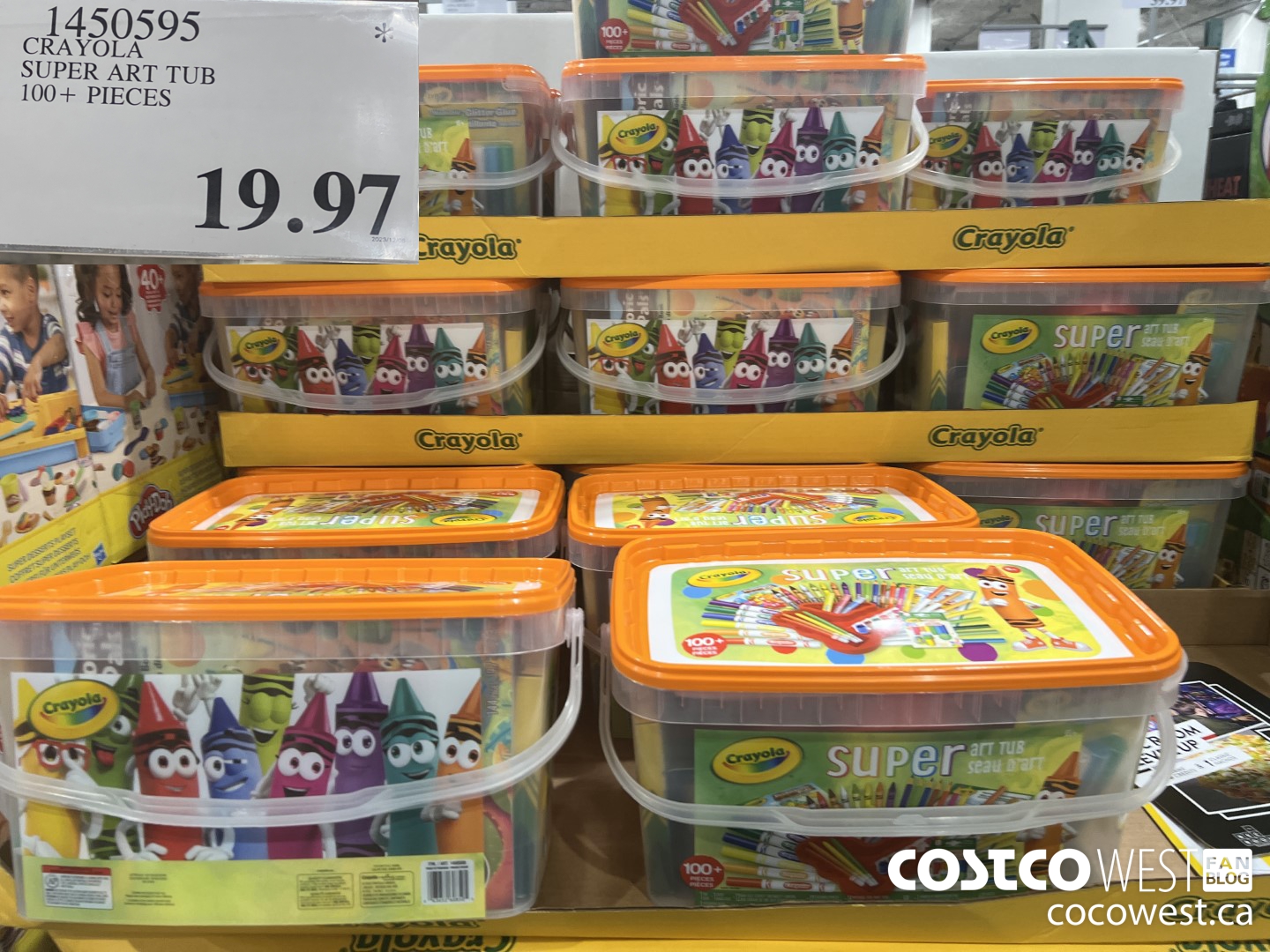 1450595 CRAYOLA SUPER ART TUB 100+ PIECES  $19.97