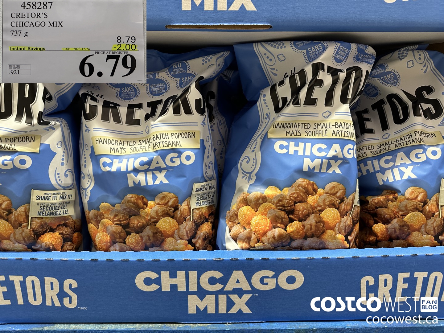 458287 CRETOR'S CHICAGO MIX 737 G ($2.00 INSTANT SAVINGS EXPIRES ON 2023-12-24) $6.79