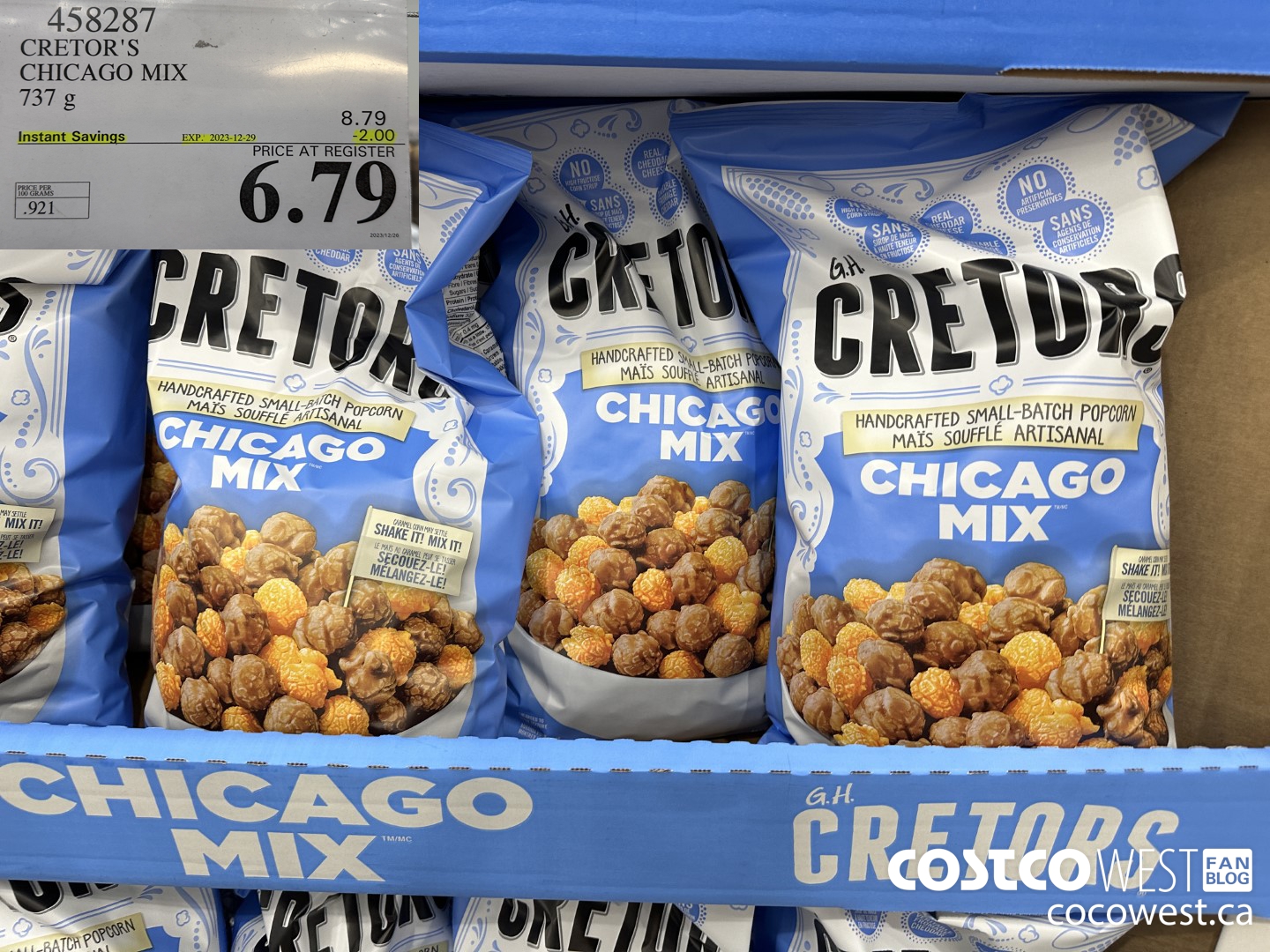 458287 CRETOR'S CHICAGO MIX 737 G ($2.00 INSTANT SAVINGS EXPIRES ON 2023-12-29) $6.79