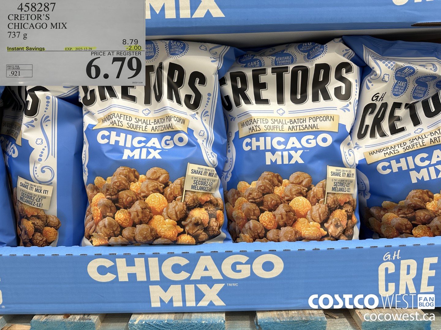 458287 CRETOR'S CHICAGO MIX 737 G ($2.00 INSTANT SAVINGS EXPIRES ON 2023-12-29) $6.79