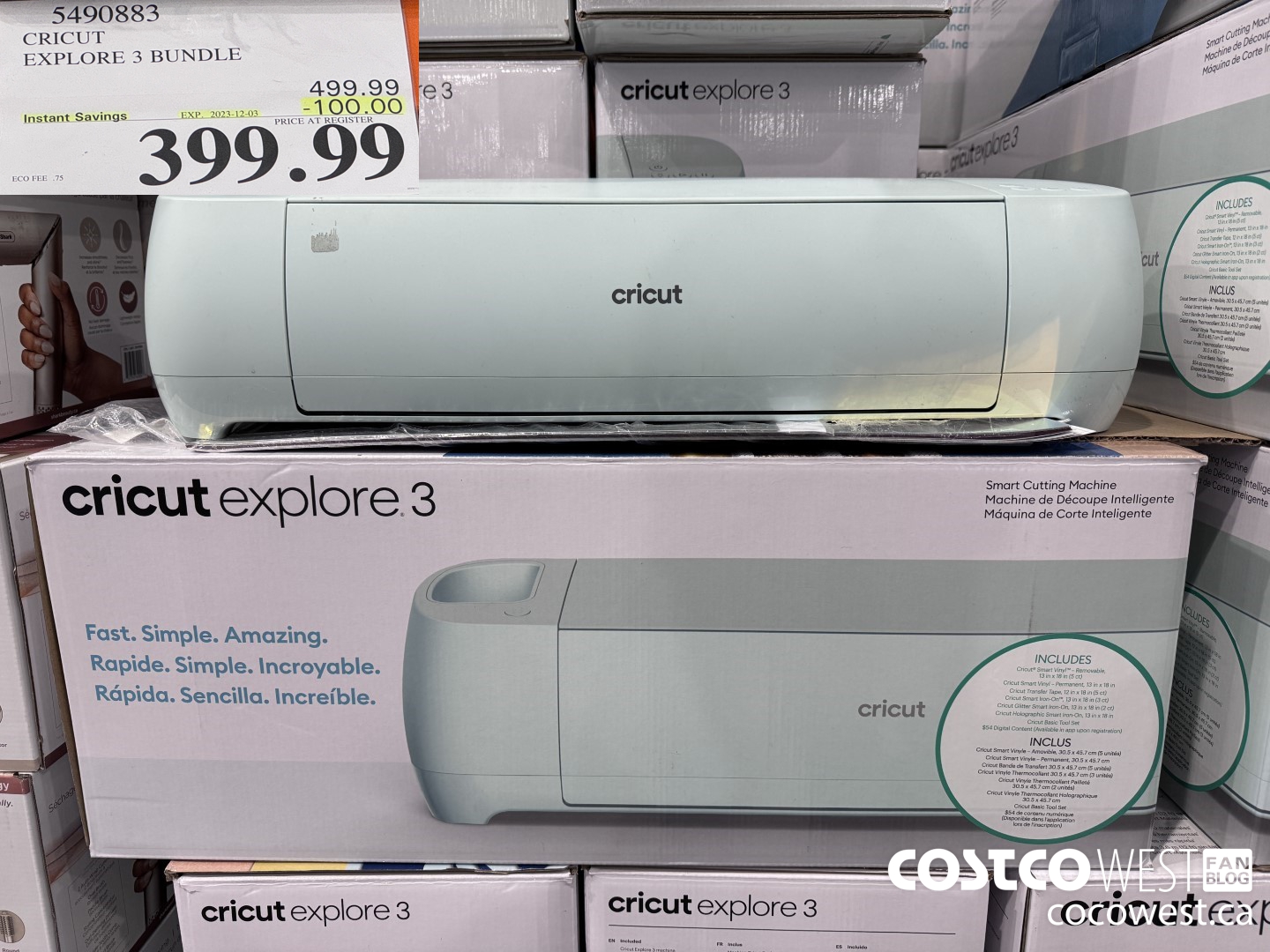 5490883 CRICUT EXPLORE 3 BUNDLE ($100.00 INSTANT SAVINGS EXPIRES ON 2023-12-03) $399.99