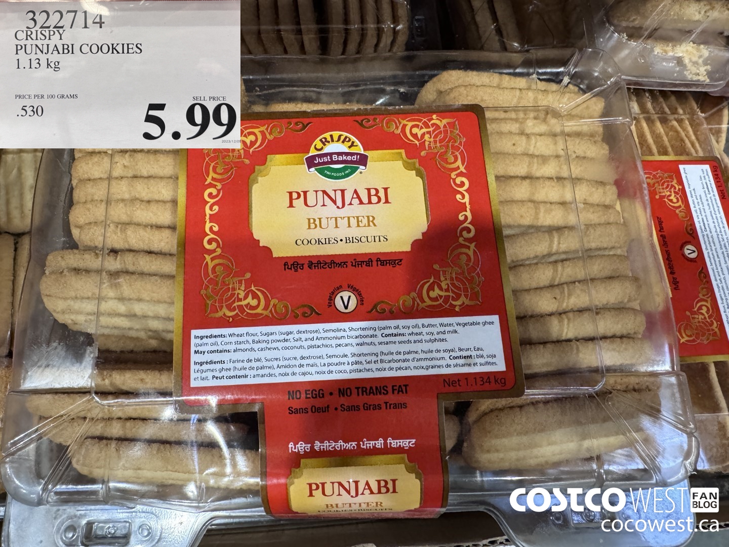322714 CRISPY PUNJABI COOKIES 1.13KG $5.99