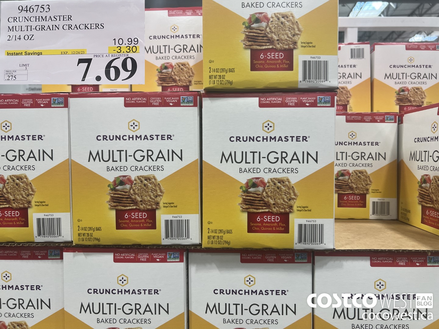 946753 CRUCHMASTER MULTI-GRAIN 6 SEED CRACKERS 2/14 OZ ($3.30 INSTANT SAVINGS EXPIRES ON 2023-12-24) $7.69