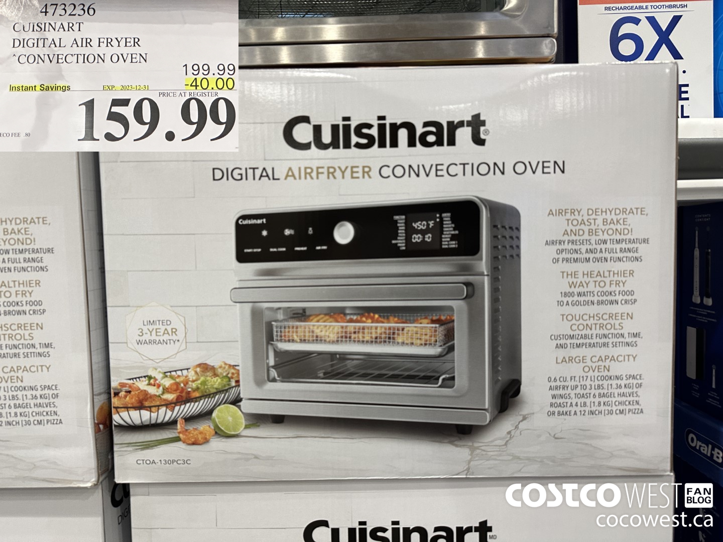 473236 CUISINART DIGITAL AIR FRYER CONVECTION OVEN ($40.00 INSTANT SAVINGS EXPIRES ON 2023-12-31) $159.99