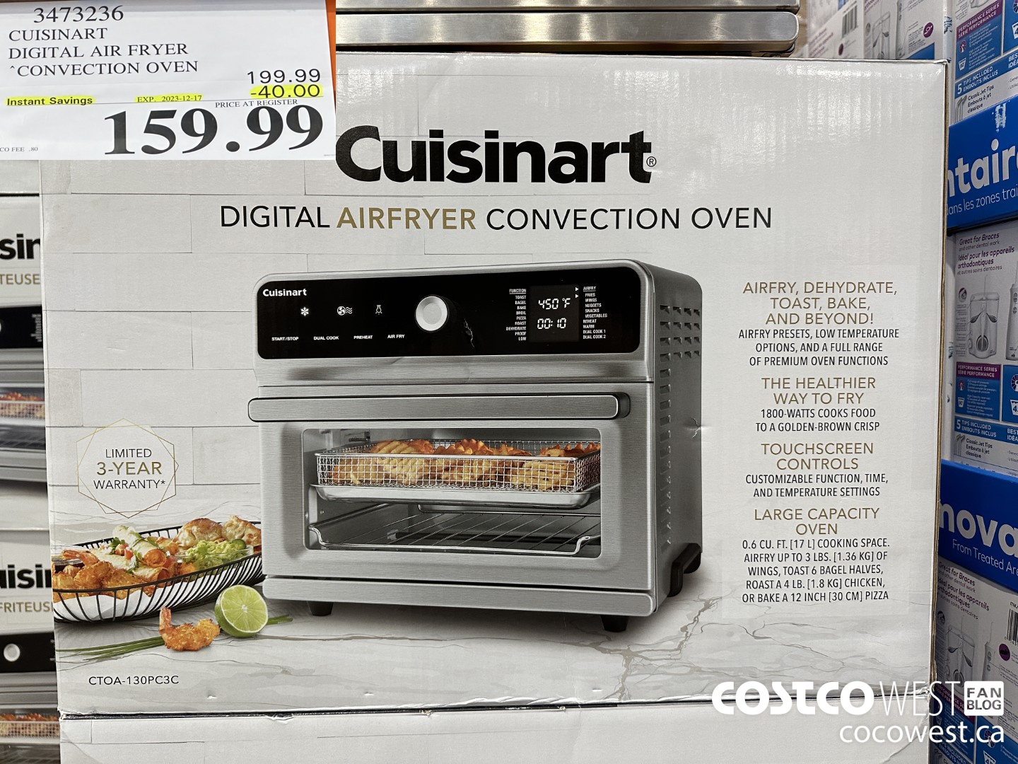 3473236 CUISINART DIGITAL CONVECTION AIRFRY OVEN ($40.00 INSTANT SAVINGS EXPIRES ON 2023-12-17) $159.99