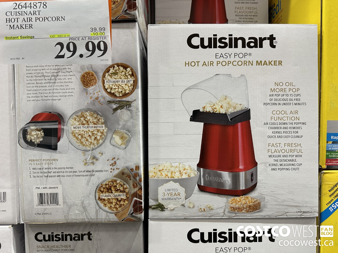 2644878 CUISINART HOT AIR POPCORN MAKER ($10.00 INSTANT SAVINGS EXPIRES ON 2023-12-10) $29.99