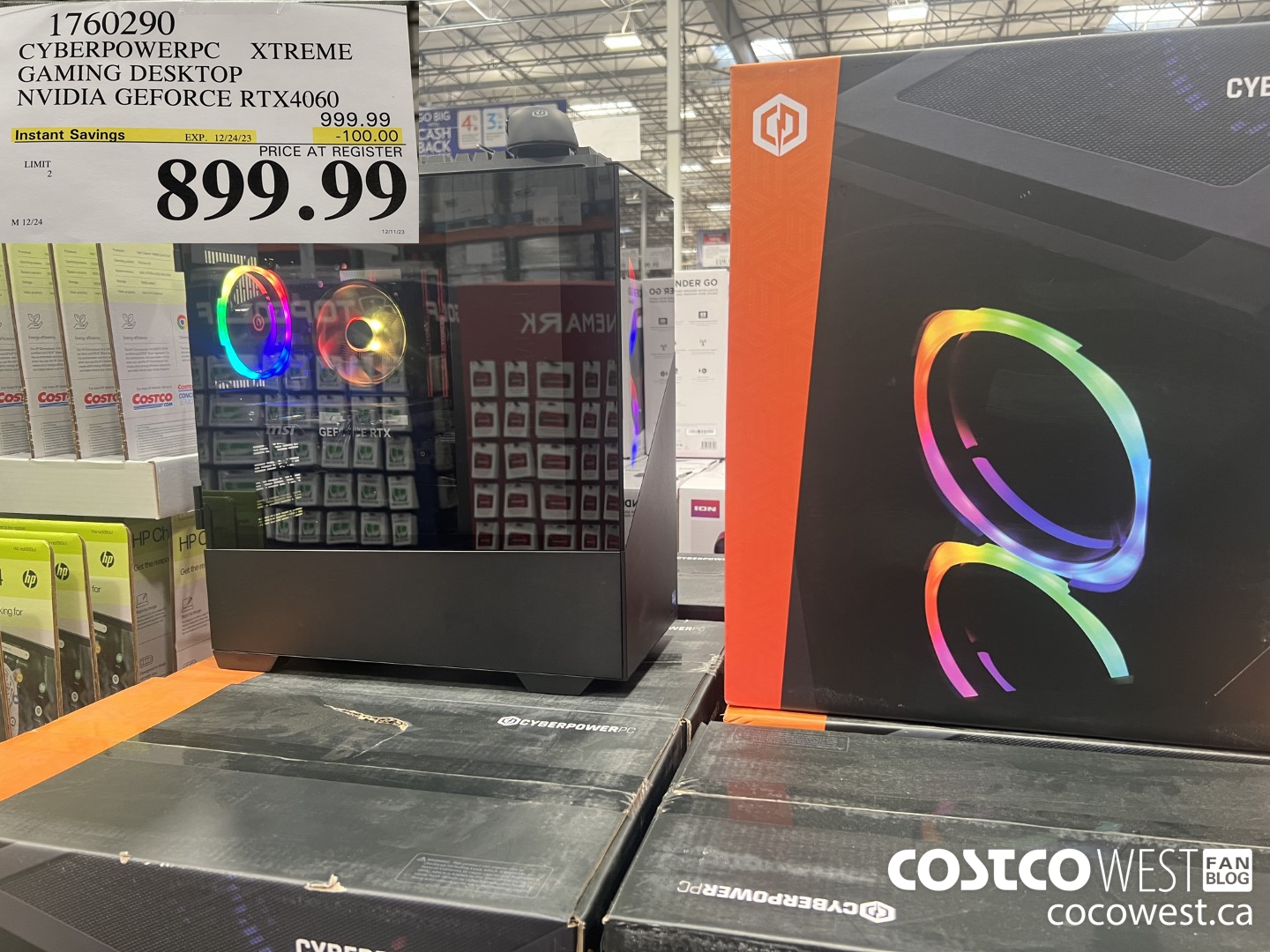 1760290 CYBERPOWERPC XTREME GAMING DESKTOP NVIDIA GEFORCE RTX4060 ($100.00 INSTANT SAVINGS EXPIRES ON 2023-12-24) $899.99