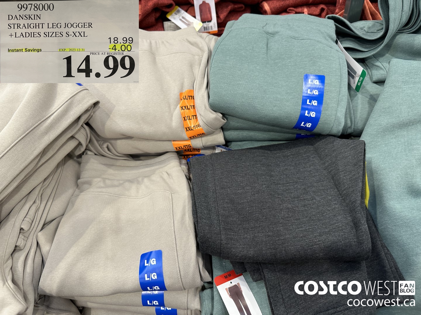 9978000 DANSKIN STRAIGHT LEG JOGGER LADIES SIZES S-XXL ($4.00 INSTANT SAVINGS EXPIRES ON 2023-12-31) $14.99