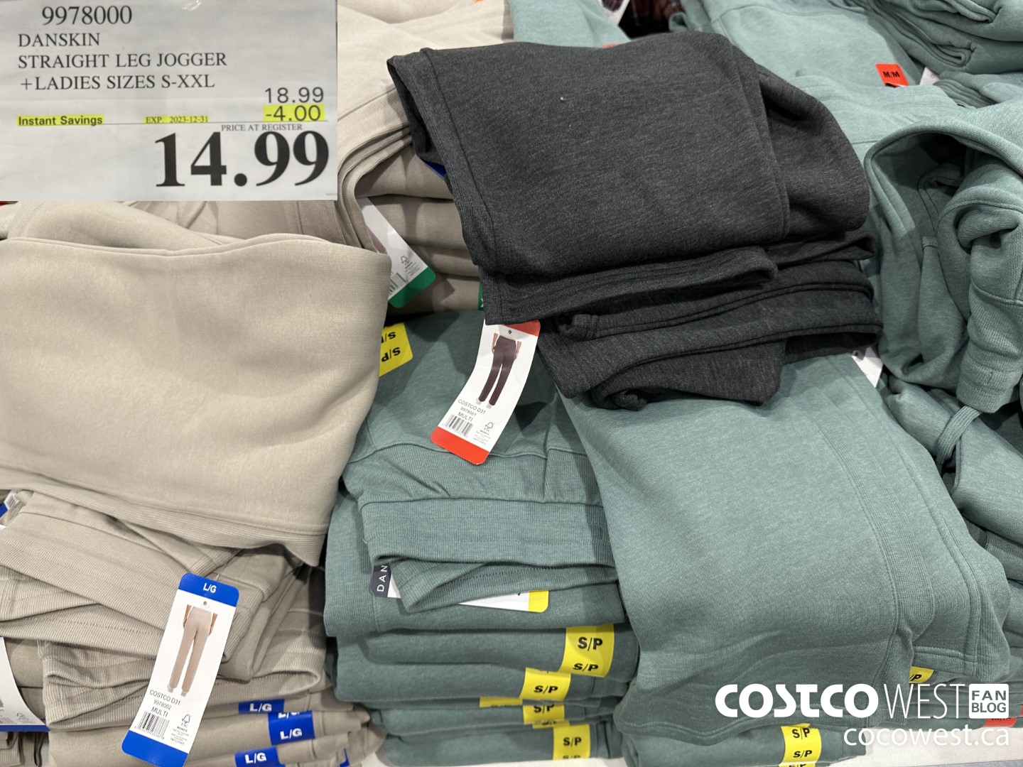 9978000 DANSKIN STRAIGHT LEG JOGGER LADIES SIZES S-XXL ($4.00 INSTANT SAVINGS EXPIRES ON 2023-12-31) $14.99
