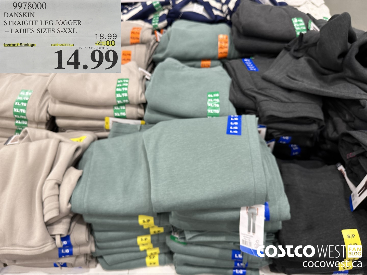 9978000 DANSKIN STRAIGHT LEG JOGGER LADIES SIZES S-XXL ($4.00 INSTANT SAVINGS EXPIRES ON 2023-12-31) $14.99