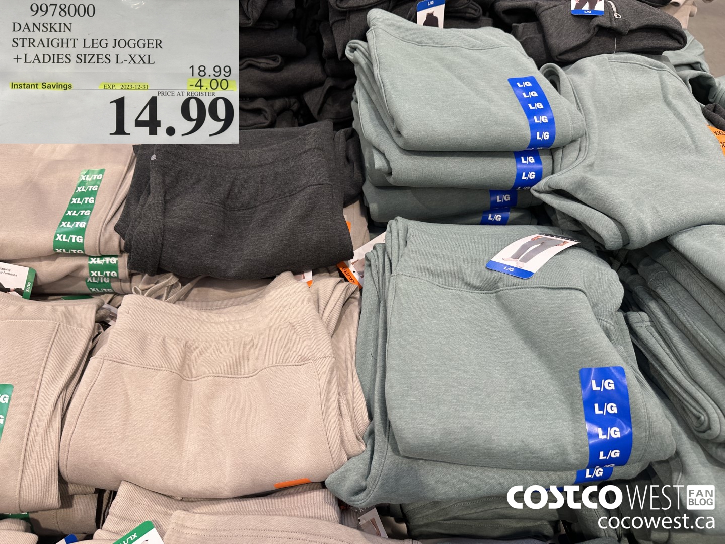 9978000 DANSKIN STRAIGHT LEG JOGGER LADIES SIZES S-XXL ($4.00 INSTANT SAVINGS EXPIRES ON 2023-12-31) $14.99