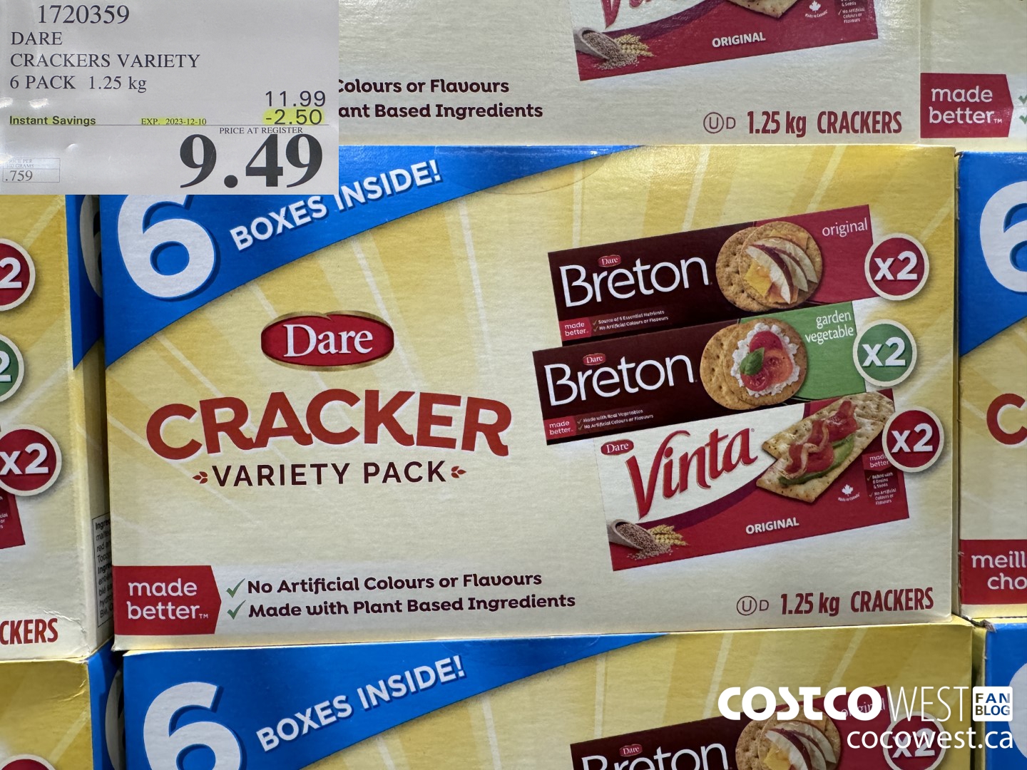 1720359 DARE CRACKERS VARIETY 6 PACK 1.25 KG ($2.50 INSTANT SAVINGS EXPIRES ON 2023-12-10) $9.49